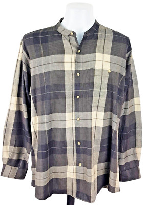 MEMBERS ONLY Herren beige L/S ABENDHEMD HEMD GRANDAD KRAGEN - XL - 52'' - £63