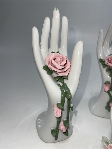 VINTAGE Hands Holding Flowers 8” High 4.5” High Wedding Anniversary Decor - Picture 4 of 12