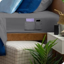 Luxury Dual Pocket Ultra Soft Microfiber Deep Pocket Fitted Sheet by Bare Home