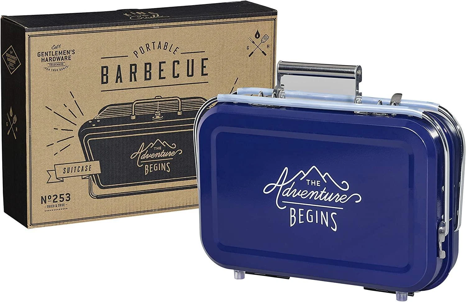 Gentlemen's 284455 Hardware Retro Portable Barbeque Carrying Case, Medium, Blue