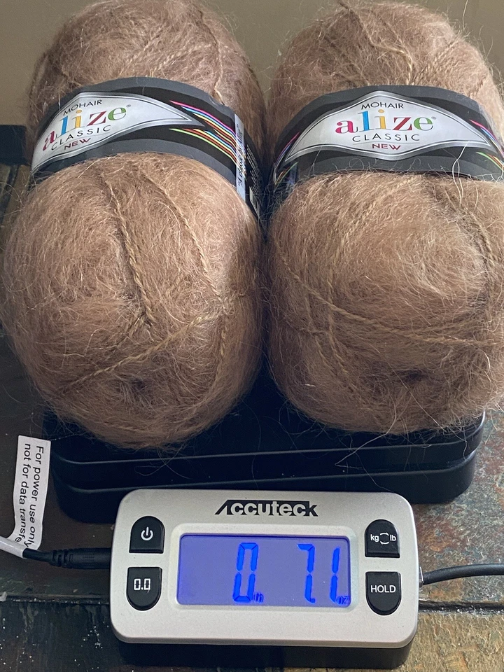 Set of 2 ALIZE Light Brown Turkish Mohair Blend Yarn 3.53 Oz /218.7 Yds 2 Skeins - Image 2 of 4