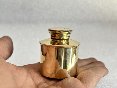 OLD VINTAGE WILLIAM POWELL ENGLISH BRASS ROUND OIL BOTTLE MULTIPURPOSE USE 45mm - Picture 4 of 18