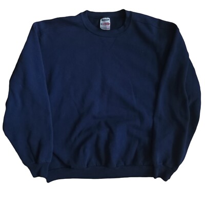 JERZEES / スウェット/XL/コットン/BLU/無地// Vintage Jerzees Navy Blue Sweatshirt Pullover Mens XL Blank Long