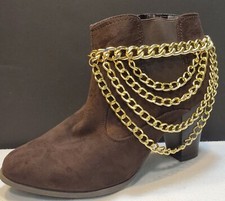 Adjustable gold four layered tiered chained boot charm