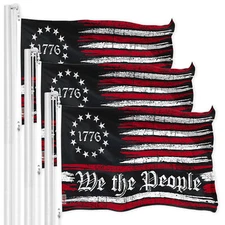 NEW G128 We the People American Flag 3-Pack 3x5 Ft Printed 150D Polyester
