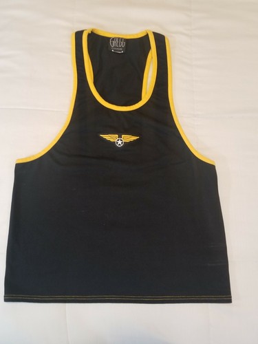 Gregg Homme  A6502 Winged Star Navy Blue & Yellow Muscle Tank Top Size XL - Picture 1 of 7
