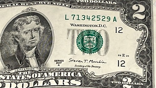 Rare 2 Dollar Bill 2017 A Series - Picture 6 of 7