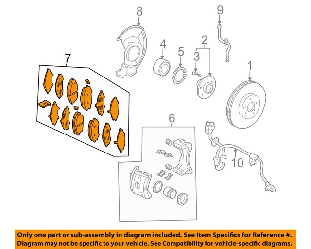 Genuine Honda 45022-SJP-A00 Front Pad Set Genuine Honda 45022-SJP-A00 Front Pad Set