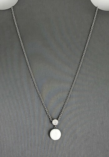 Raro Collar Colgante Judith Jack Plata Esterlina, Circonio Circonial, Cuentas Blancas y Marcasita - Imagen 8 de 8