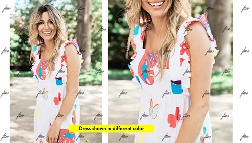 SHERIDAN FRENCH DRESS LIBBY MAXI BUTTERFLIES KELLY STACEY TAYLOR RUFFLE 0 2 4 XS - Picture 10 of 21