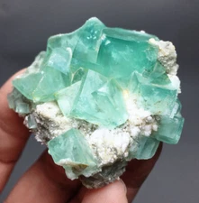 59g Nature Cubic blue  FLUORITE Specimen CRYSTAL CLUSTER Mineral healing
