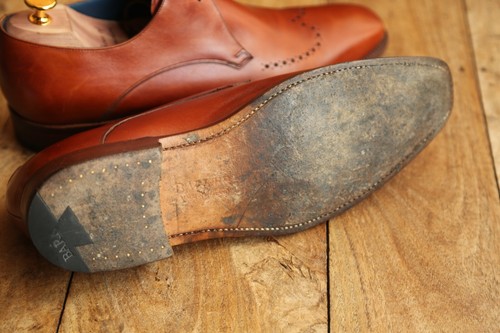 Barker Burgundy Brown Leather Derby Brogue Shoes Men's UK 9.5 F US 10.5 EU 43.5 - Picture 8 of 10