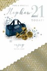 Special Nephew 21 Today 21st Enjoy Your Day Gym Workout Fit Birthday Foil Card