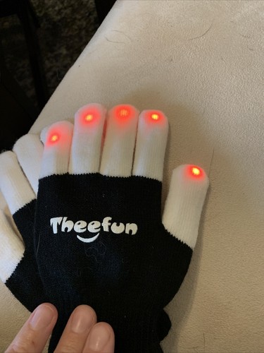 Theefun LED Handschuhe, 3 Farben 6 Modi Finger Leuchthandschuhe - Bild 4 von 7