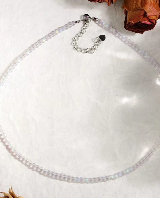 Gargantilla Angel Aura Cuarzo 4mm Redonda Cuentas Piedras Preciosas Sanación Mujeres Collar Regalos Foto 3 de 4