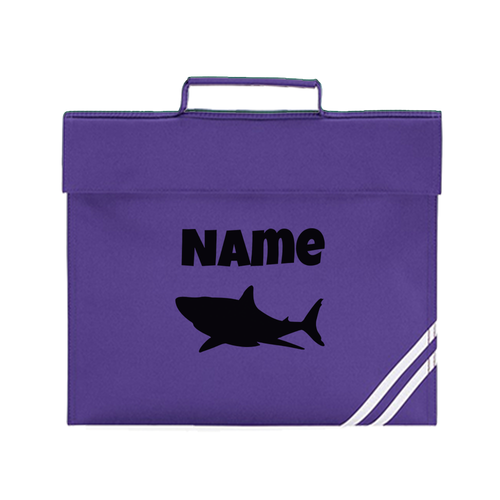 Personalised Shark Book Bag Name Custom Kids Boys Girls Reading School Bag - Picture 8 of 9