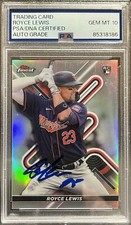 Royce Lewis Signed 2022 Topps Finest Rookie Refractor PSA/DNA GEM MT 10 AUTO