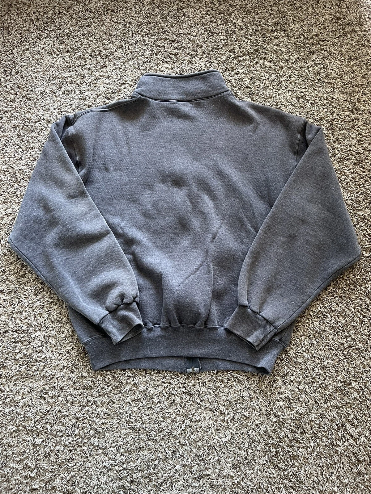 VETEMENTS Felpa vintage uomo grande grigia Rus atletica zip Y2K outdoor escursionismo anni 90