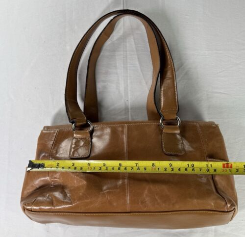 Vtg 90s Y2K 2000s Baguette Leather Shoulder Bag Purse Brown Double Buckle Flap - Picture 5 of 9