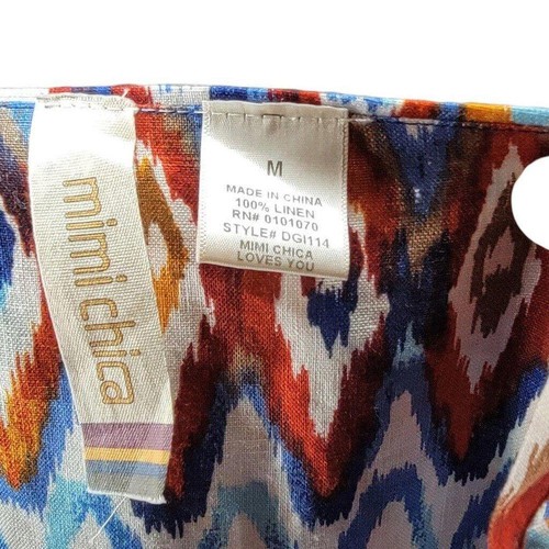 Mimi Chica Aztek Ikat Linen Romper Size M - Picture 5 of 5