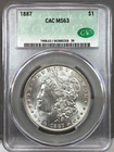 1887 U.S. $1 Morgan Silver Dollar CAC MS63