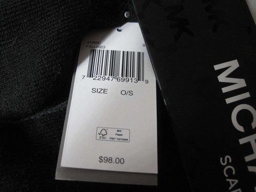 Michael Kors Mens Reversible Hat and Scarf Set Black and Grey - Picture 5 of 6