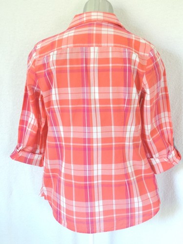 Tommy Hilfiger Women's Roll Tab Sleeve Plaid Shirt Size: S - Imagen 2 de 9