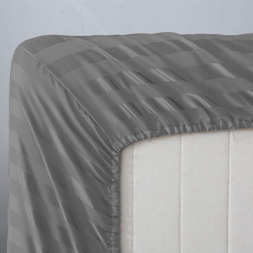 40cm Extra Deep Fitted Sheets 200 GSM Egyptian Microfiber Stripe Bed Sheet Cover - Picture 14 of 72