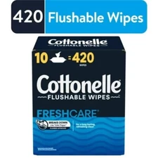 Cottonelle Fresh Care Flushable Wet Wipes 10 Flip-Top Packs (420 Total Wipes)