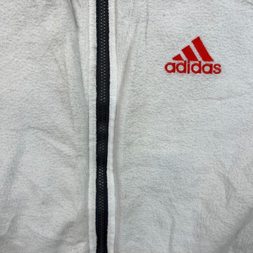 Adidas Jacket Mens Large Gray Reversible Fleece 3 Stripe Windbreaker Coat - Picture 10 of 16
