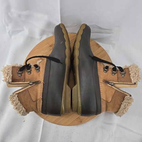 Sperry Women's Side Zip Leather Tan/Brown Winter Duck Boots STS86691 Size 12 - Picture 7 of 8