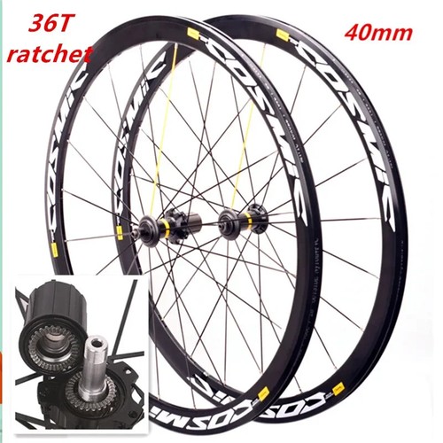 700C Road Bike Wheelset Depth 30/40/50mm Clincher V Disc Brake 36T Ratchet Hubs - Picture 2 of 6