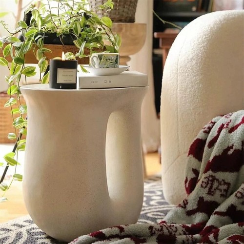 Originalität Beistelltisch Weiß Couchtisch Kaffeetisch Neue Betonart Creme Tisch - Bild 5 von 10