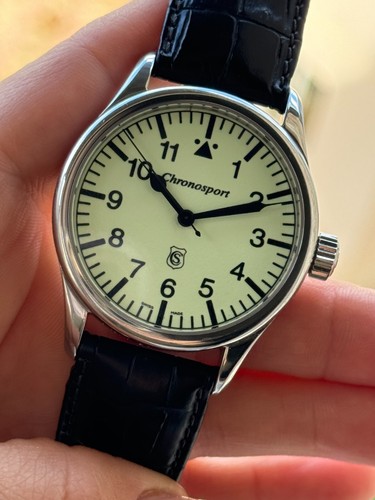 Chronosport C031-HS Watch Manual Luminiscent Dial Mens 42mm Swiss Made - Picture 11 of 16