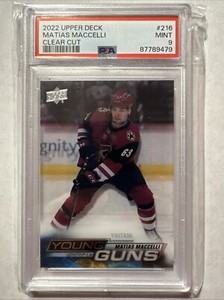 2022-23 Upper Deck Series 1 - Young Guns Clear Cut #216 Matias Maccelli psa 9! 