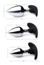 Master Series Dark Invader Metal & Silicone Anal butt plug Temperature Play Toy