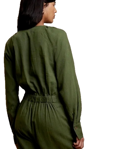 Neu mit Etikett Banana Republic Utility-Strampler Leinenmischung Größe M Petite - Bild 2 von 2