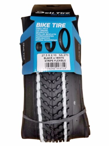 Deli Tire 27.5" x 2.10", Folding, 62 TPI, White Stripe, Bike Tire, 27.5x2.10 - Picture 2 of 2