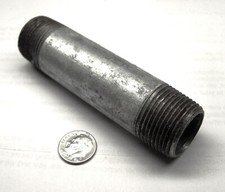 3/4" X 4" LONG GALVANIZED STEEL PIPE NIPPLE SCHEDULE 40