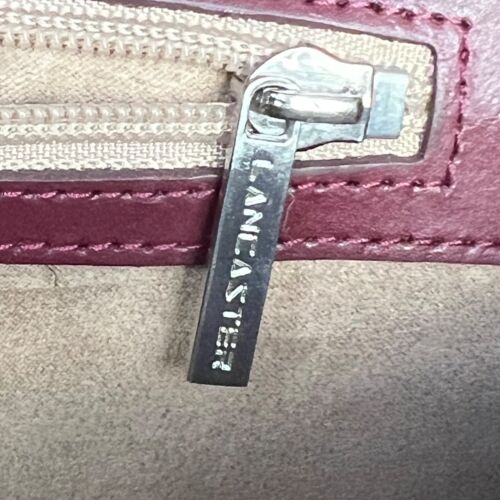 Lancaster Leather Weekend Bag Handbag Burgundy Made in France - Picture 3 of 24