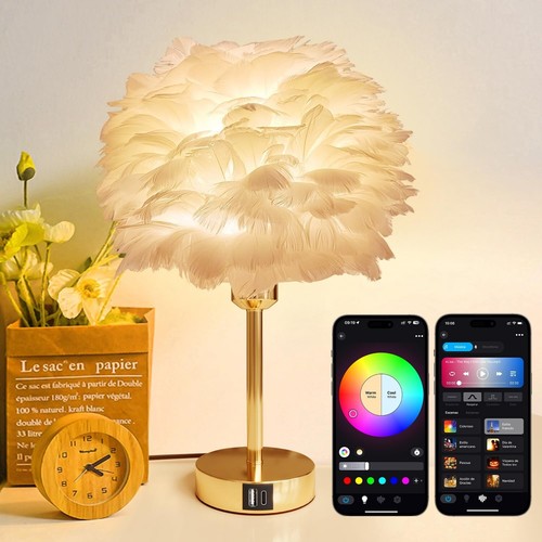 Smart Bedside Table Lamp with USB C+A Port, Touch Controlled, Alexa Compatibl... - Bild 5 von 8
