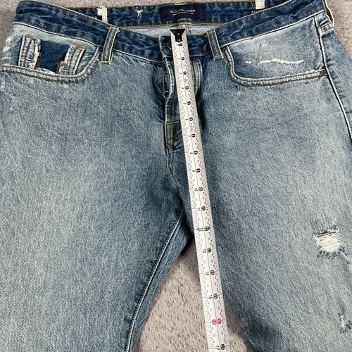 Scotch & Soda Jeans Men's 32x32 Hero Ralston X Amsterdams Blauws Distressed - Picture 14 of 17