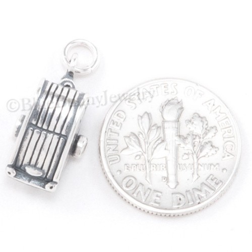 TRAVEL TRAILER Charm Camping Pendant .925 Sterling Silver 3D 925 teardrop charm - Picture 2 of 5
