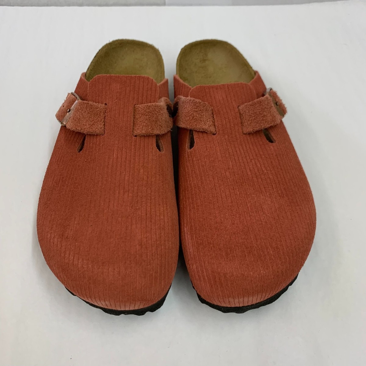 Birkenstock New w/o Box Boston Corduroy Sienna Red Suede
