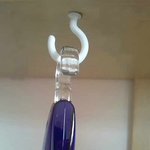 19-50mm PVC COATED Metal Screw In Cup Hooks White Hanging Hat Plant Hanger Ring - Bild 11 von 11