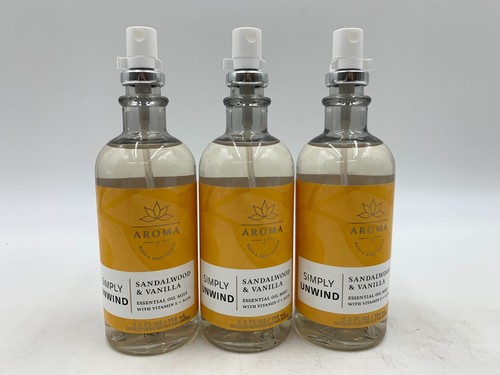 Bath & Body Works Aromatherapie Sandelholz & Vanille ätherisches Öl Nebel S/3 #380