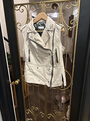 Isabel Marant Etoile Lamb Skin Biker Vest With Zippers Side Slits 36 Oversized 