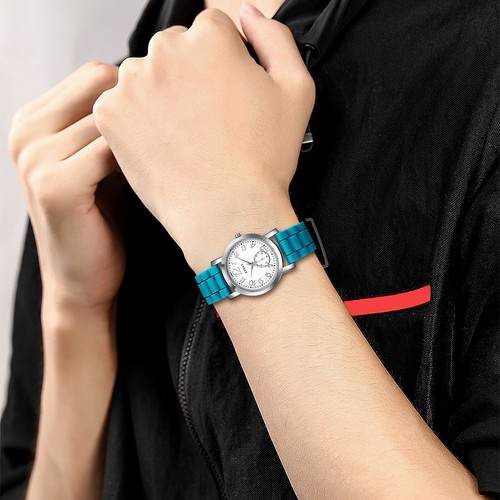 Women Unisex Teens Jelly Color Silicone Band Watch Analog Quartz Wristwatch - Picture 49 of 60