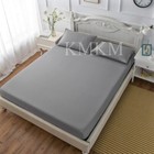 1PC Bed Sheet with Elastic band Solid Fitted Sheet Soft Polyester Mattress Cover