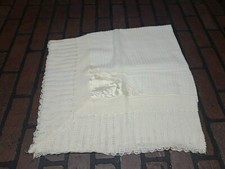 Vintage White Baby Blanket 36×36 1940s 50s